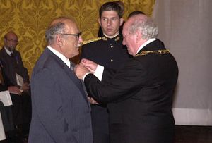 Charles Thake receiving Midalja qadi tar-Repubblika.jpg