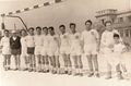 Musicians football team; Spiro Zammit, Jojo, Charles Lucas, Italo Valente, Rafel Curmi, Frankie, Joe Pizellu, Sammy Galea, Sammy Murgo, Freddie Mizzi, Chico Ciantar, Joe Bibi mascot.jpg