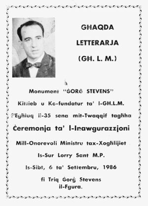 George Stevens unveiling leaflet.JPG